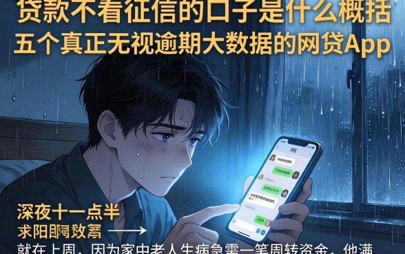 贷款不看征信的口子是什么，概括五个真正无视逾期大数据的网贷app