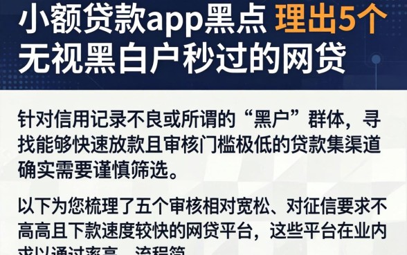 小额贷款app黑户,理出5个无视黑白户秒过的网贷