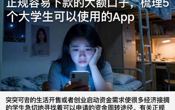 正规容易下款的大额口子，梳理5个大学生可以使用的app