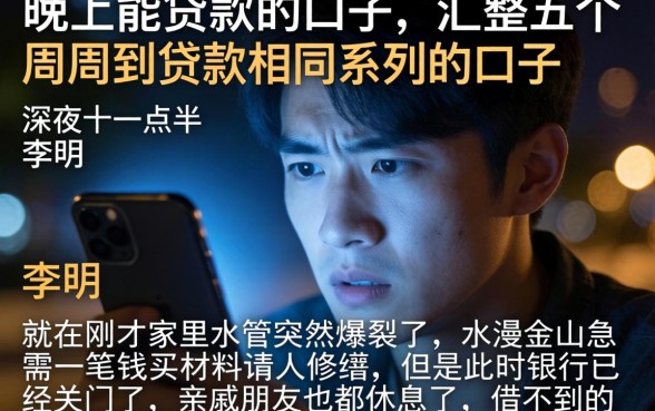 晚上能贷款的口子，汇整五个周周到贷款相同系列的口子