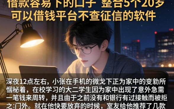 借款容易下的口子，整合5个20岁可以借钱平台不查征信的软件