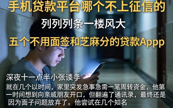 手机贷款平台哪个不上征信的，条列五个不用面签和芝麻分的贷款app