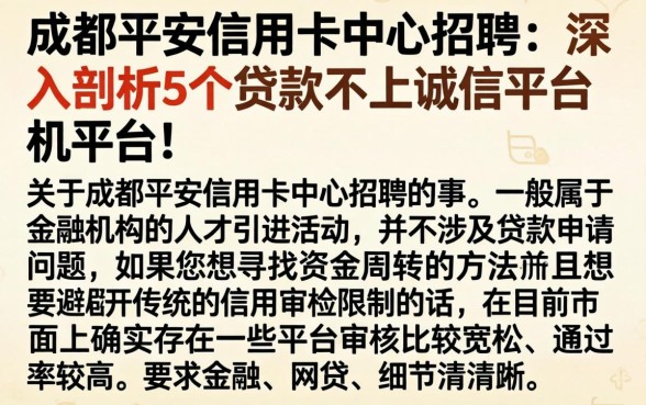 成都平安信用卡中心招聘，深入剖析5个贷款不上诚信平台的平台