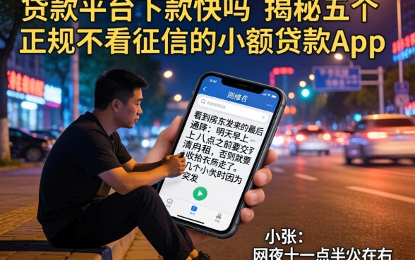 贷款平台下款快吗，揭秘五个正规不看征信的小额贷款app
