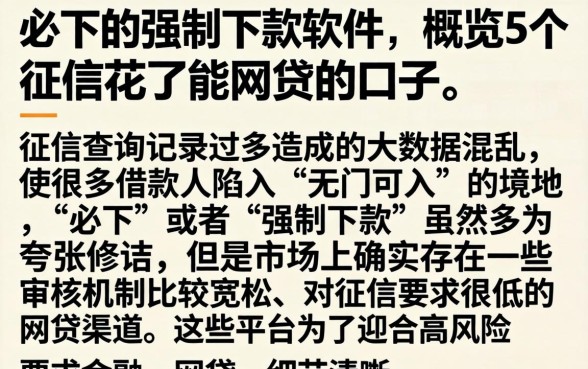 必下的强制下款软件，概览5个征信花了能网贷的口子