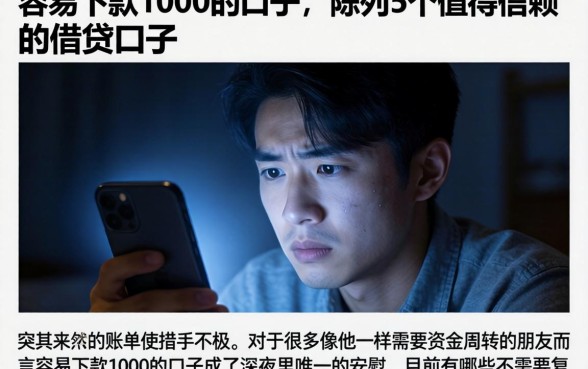 容易下款1000的口子,陈列5个值得信赖的借贷口子