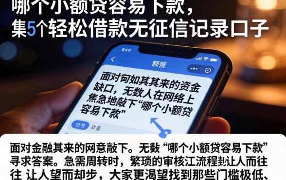 哪个小额贷容易下款，归集5个轻松借款无征信记录的口子