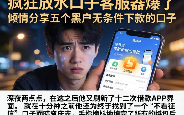 疯狂放水口子客服器爆了，倾情分享五个黑户无条件下款的口子