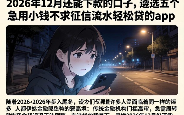 2026年12月份还能下款的口子，遴选五个急用小钱不求征信流水轻松贷的app