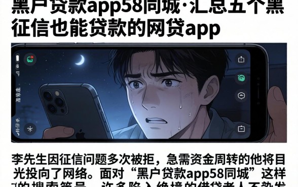 黑户贷款app58同城，汇总五个黑征信也能贷款的网贷app