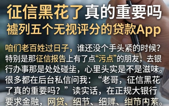 征信黑花了真的重要吗，胪列五个无视评分的贷款app