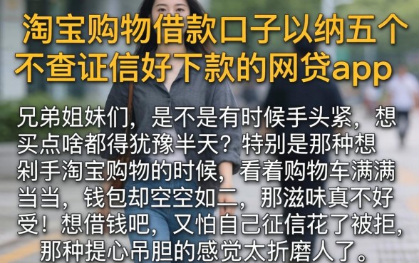 淘宝购物借款的口子，归纳五个不查征信好下款的网贷app