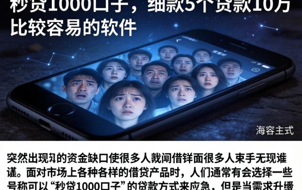 秒贷1000口子，细致阐述5个贷款10万比较容易的软件