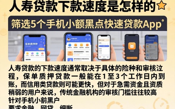 人寿贷款下款速度是怎样的，筛选5个手机小额黑户快速贷款app