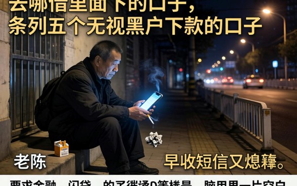 去哪借里面下的口子，条列五个无视黑户下款的口子