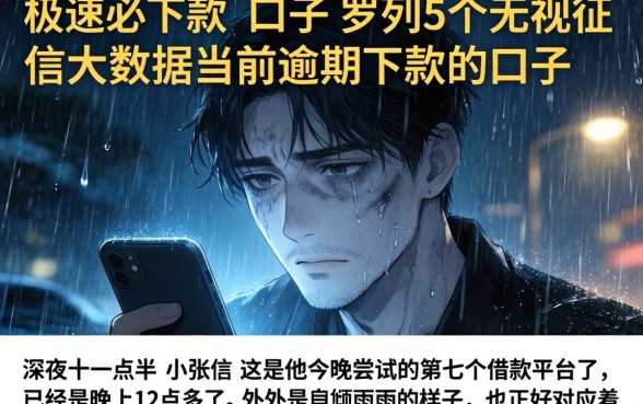 极速必下款的口子，罗列5个无视征信大数据当前逾期下款的口子