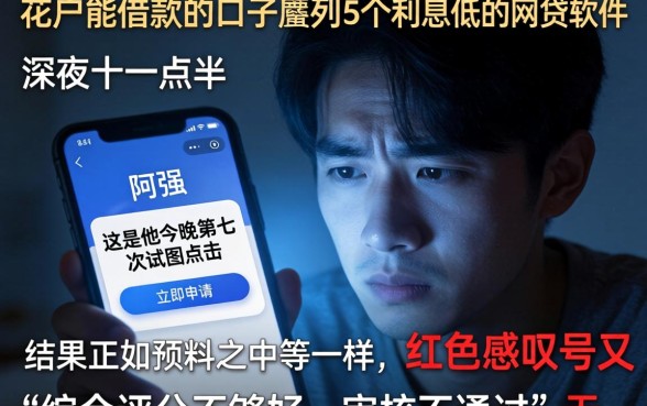 花户能借款的口子，胪列5个利息低的网贷软件