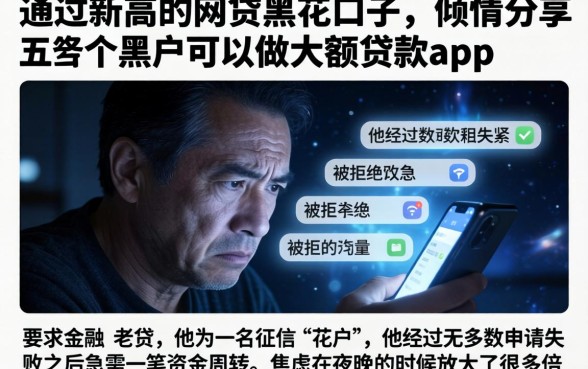 通过率高的网贷黑花口子，倾情分享五个黑户可以做大额贷款app