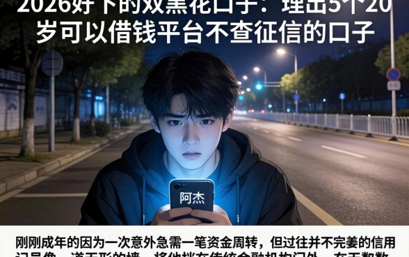 2026好下的双黑花口子,理出5个20岁可以借钱平台不查征信的口子