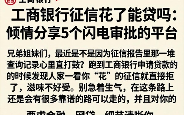 工商银行征信花了能贷吗，倾情分享5个闪电审批的平台