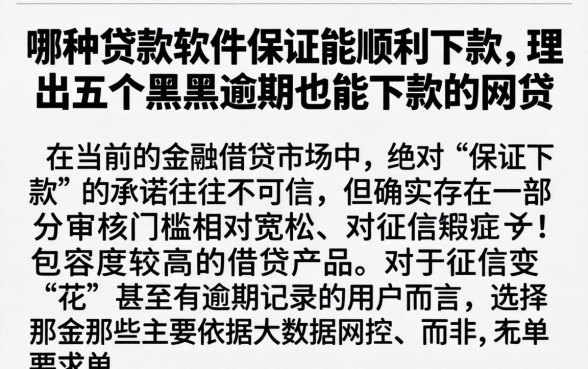 哪种贷款软件保证能顺利下款，理出五个黑户逾期也能下款的网贷