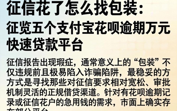 征信花了怎么找包装，概览五个支付宝花呗逾期万元快速贷款平台