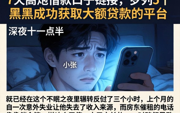 7天高炮借款口子链接，罗列5个黑户成功获取大额贷款的平台