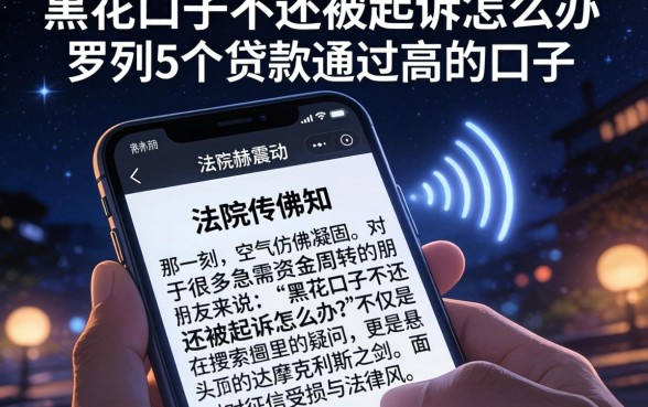 黑花口子不还被起诉怎么办，罗列5个贷款通过高的口子