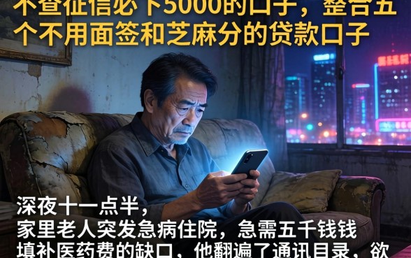 不查征信必下5000的口子,整合五个不用面签和芝麻分的贷款口子