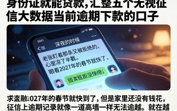 身份证就能贷款，汇整五个无视征信大数据当前逾期下款的口子