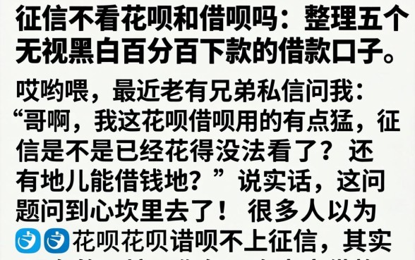 征信不看花呗和借呗吗，整理五个无视黑白百分百下款的借款口子
