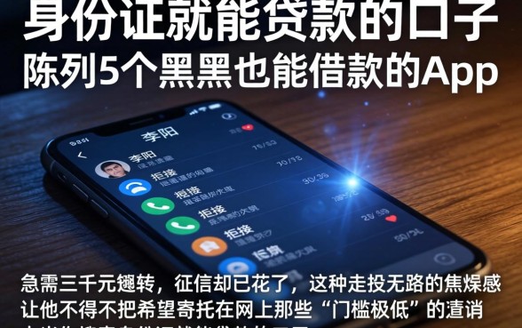 身份证就能贷款的口子，陈列5个黑户也能借款的app