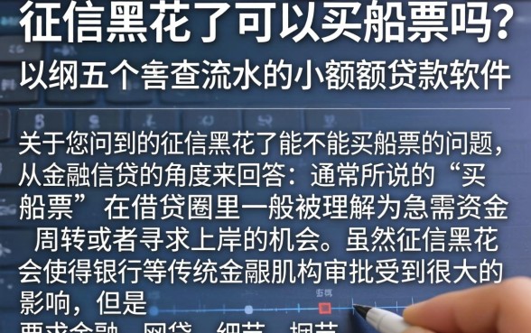 征信黑花了可以买船票吗，归纳五个不查流水的小额度贷款软件