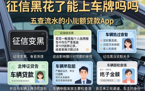 征信黑花了能上车牌吗吗，陈列五个不查流水的小额度贷款app