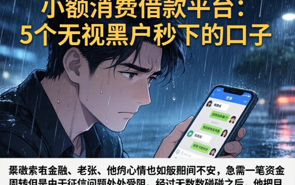 小额消费借款平台，条列5个无视黑户秒下的口子