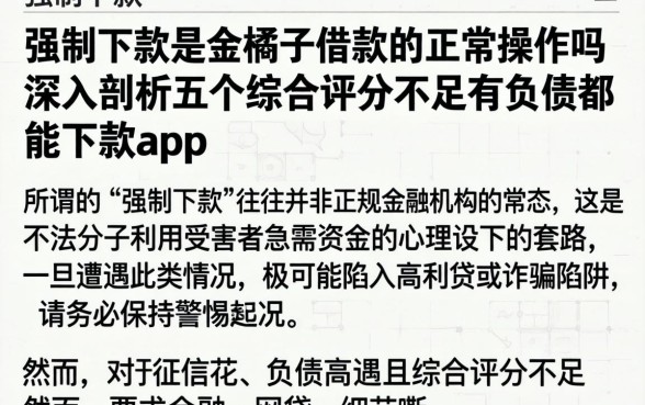 强制下款是金橘子借款的正常操作吗，深入剖析五个综合评分不足有负债都能下款app