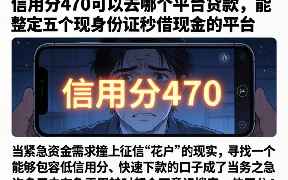 信用分470可以去哪个平台贷款，规整五个手机身份证秒借现金的平台