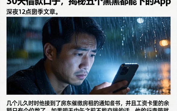 30天的借款口子，揭秘五个黑户都能下的app