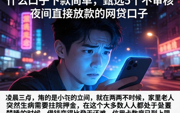 什么口子下款简单，甄选5个不审核夜间直接放款的网贷口子
