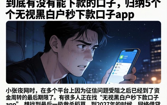 到底有没有能下款的口子，归纳5个无视黑白户秒下款口子app