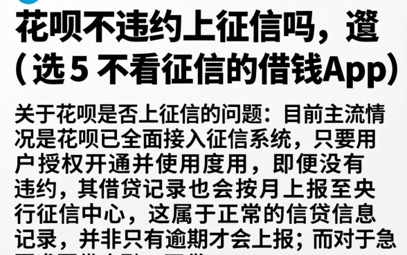 花呗不违约上征信吗，遴选5个不看征信的借钱app
