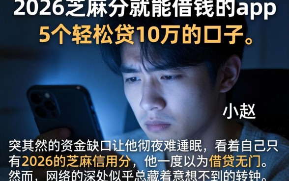 2026芝麻分就能借钱的app，详细阐述5个轻松贷10万的口子