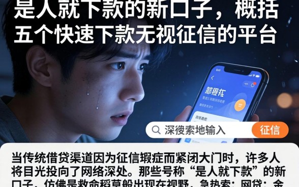 是人就下款的新口子,概括五个快速下款无视征信的平台