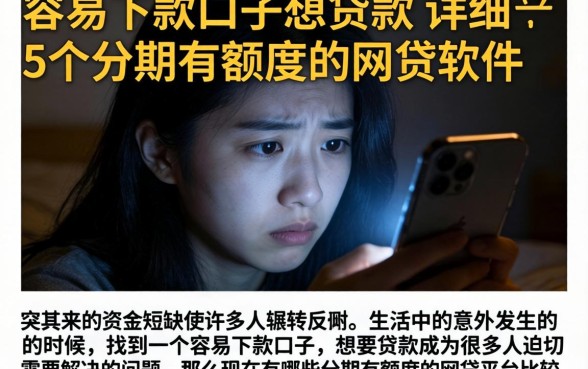容易下款口子想贷款，详细阐述5个分期有额度的网贷软件