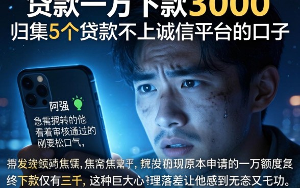 贷款一万下款3000，归集5个贷款不上诚信平台的口子