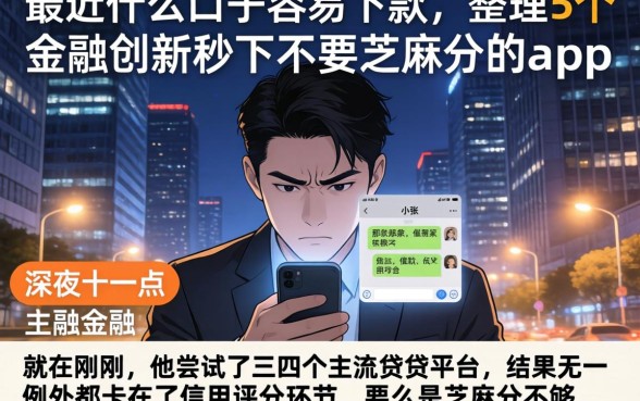 最近什么口子容易下款，整理5个金融创新秒下不要芝麻分的app