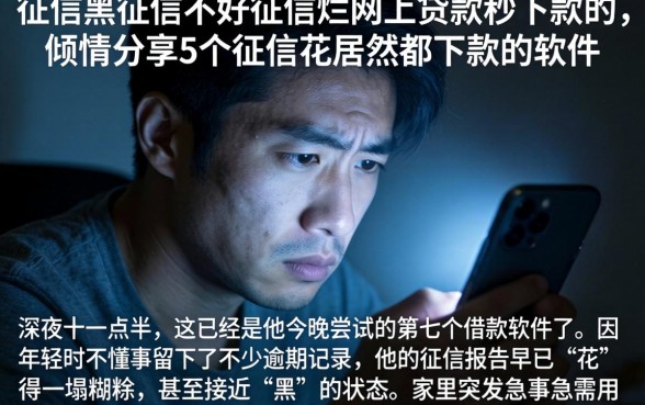 征信黑征信不好征信烂网上贷款秒下款的，倾情分享5个征信花居然都下款的软件