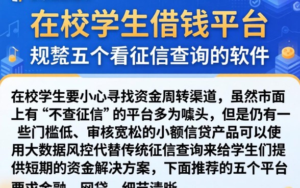 在校学生借钱平台，规整五个不看征信查询的软件