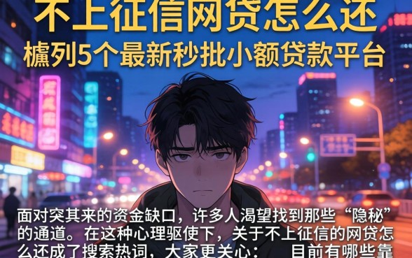 不上征信的网贷怎么还，胪列5个最新秒批小额贷款平台