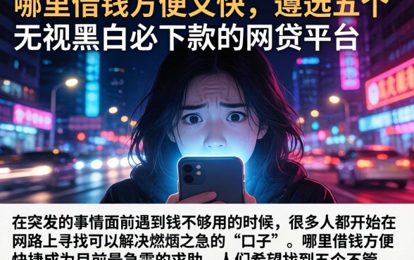 哪里借钱方便又快，遴选五个无视黑白必下款的网贷平台
